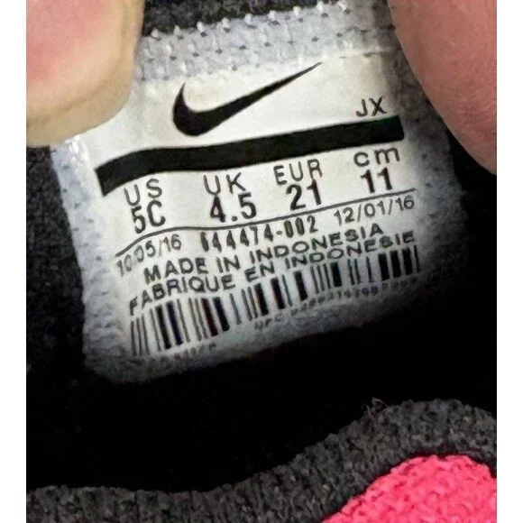 Nike Air Max St 2016 Toddler Sneakers Black Pink Silver Size 5C - Picture 7 of 9